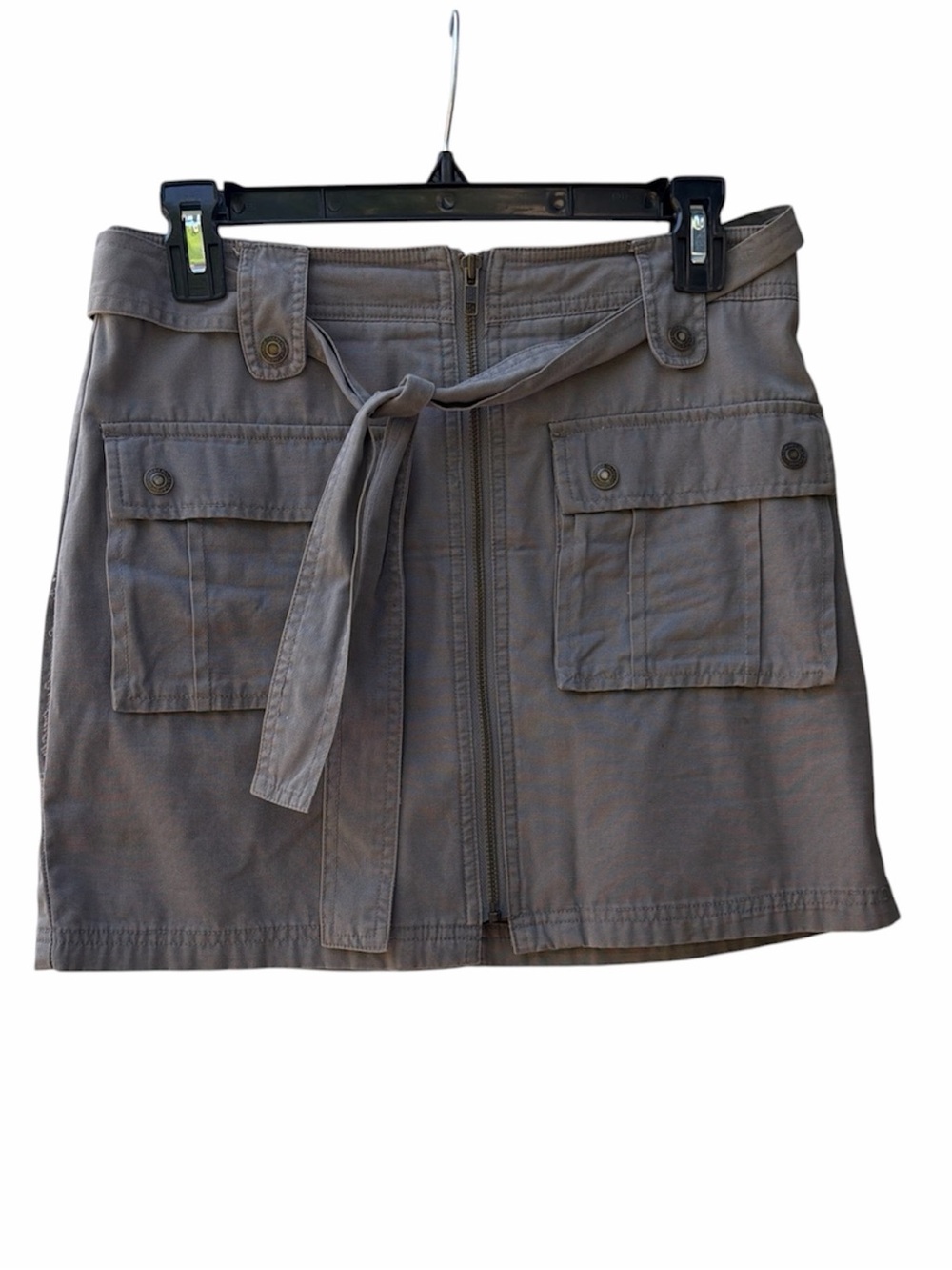 From 2008 Warehouse From London Grey Pocket Zip Mini Belt Tie Skirt US Size 4